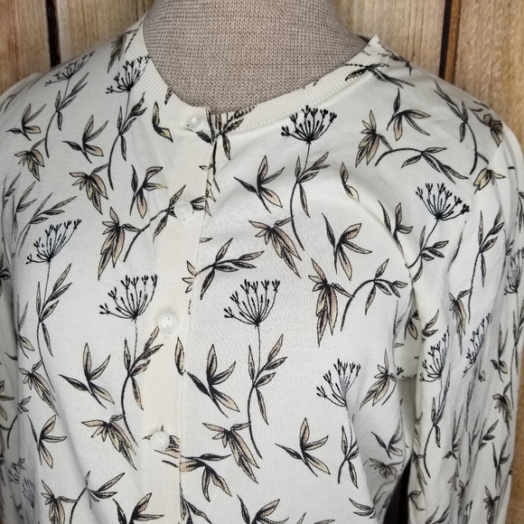 LOFT Sweater Cardigan Floral Print button down - Picture 3 of 9